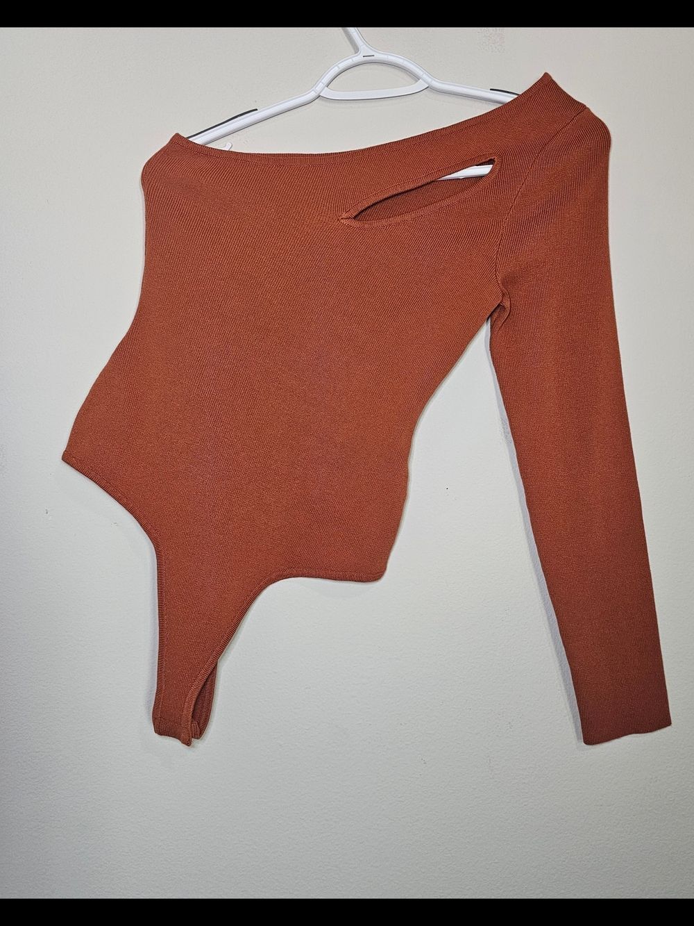 Rust One-Shoulder Bodysuit